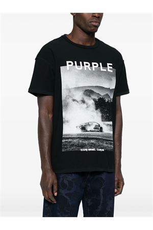 T-shirt in cotone nero PURPLE BRAND | P101JBEG424BLACK